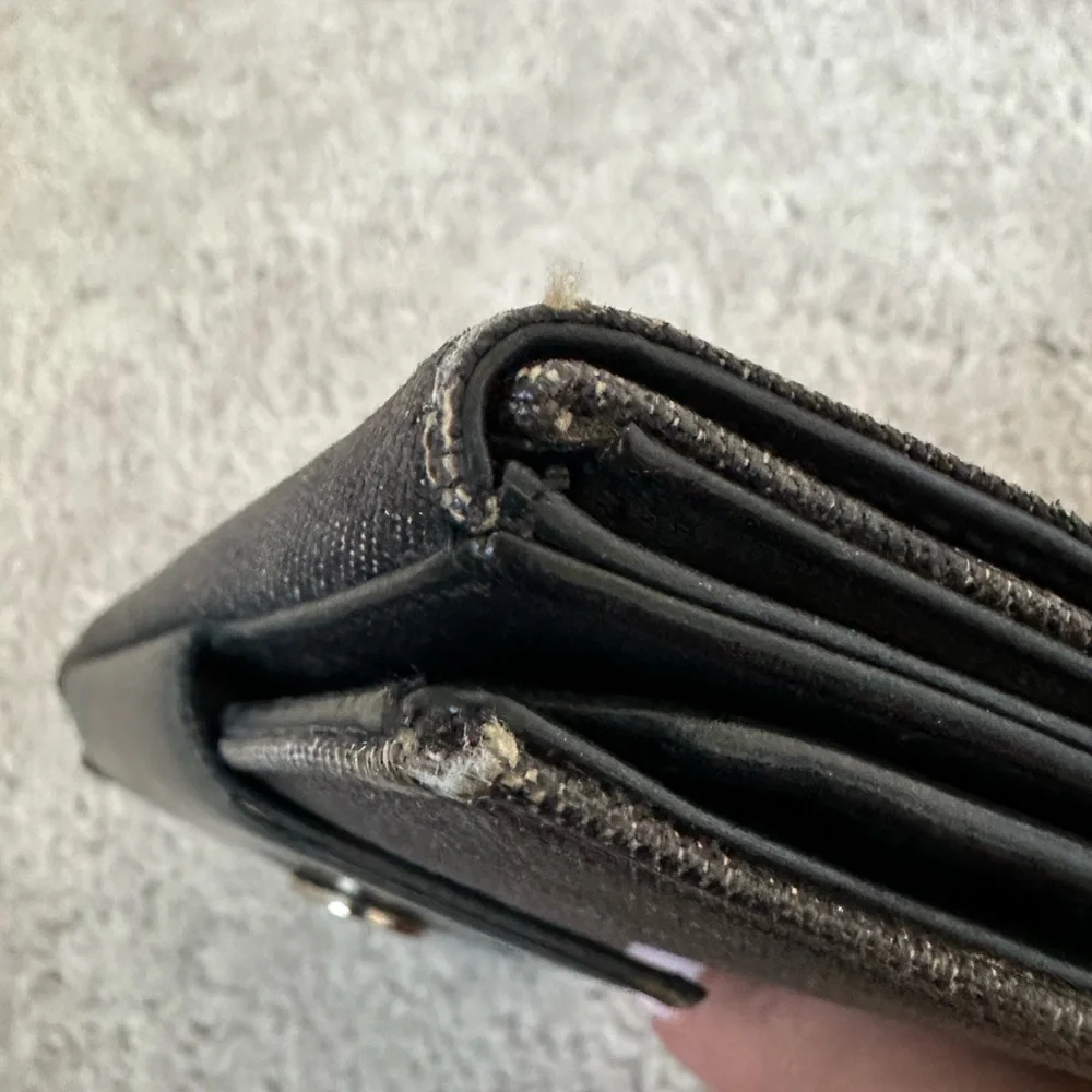 Bvlgari Bulgari logo authentic vintage long logomania in gray denim wallet - Picture 13 of 15